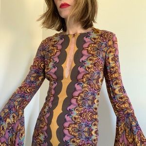 Free People Tunic Boho Dress Multicolor Sz 0